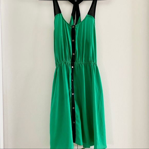 silence + noise Dresses & Skirts - Silence + Noise Strappy Green Mini Dress